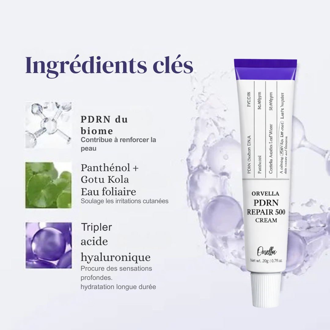 Crème Réparatrice PDRN 500 Orvella – Régénération et Réparation de la Barrière Cutanée